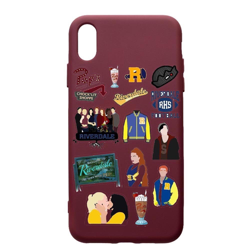 Husa Premium Silicon compatibila cu Apple iPhone XS Max, Riverdale, cu interiorul din material textil, protectie camera, Burgundy, PBR608