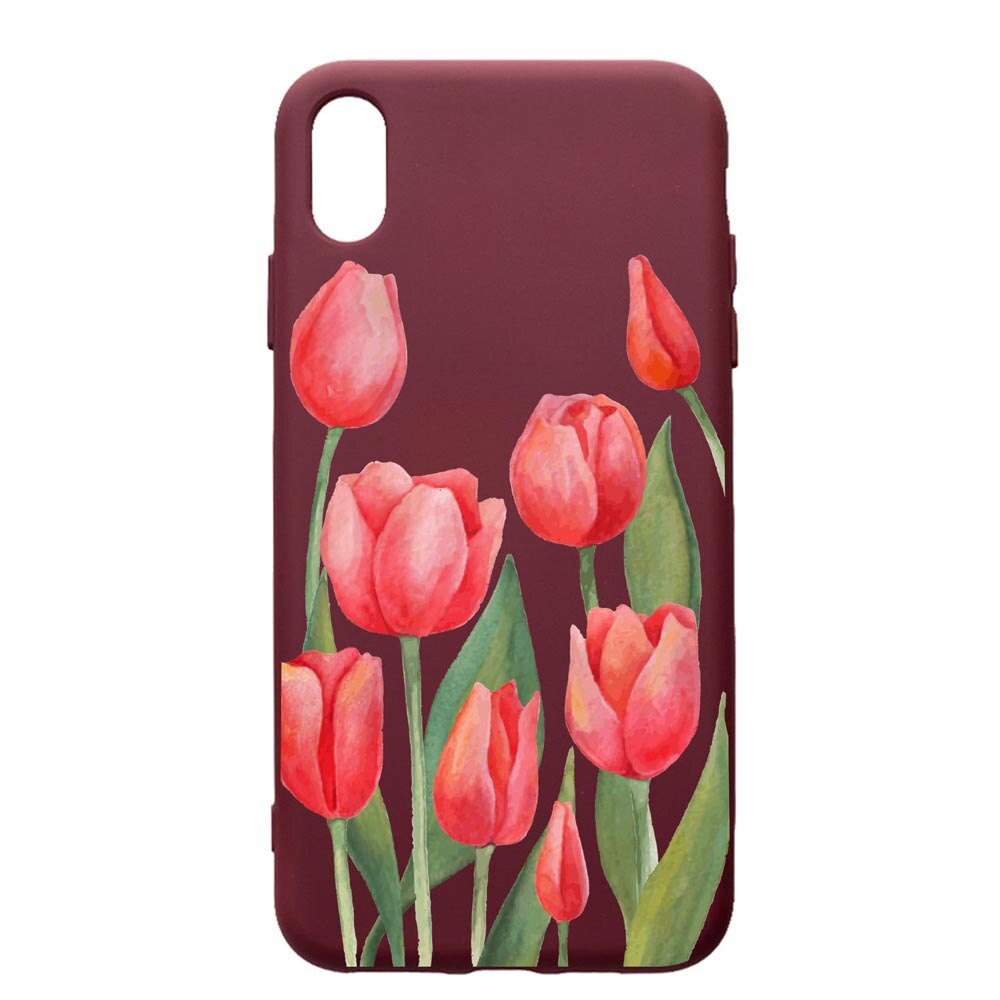 Husa Premium Silicon compatibila cu Samsung Galaxy A10, Red Roses, cu interiorul din material textil, protectie camera, Burgundy, PBR633