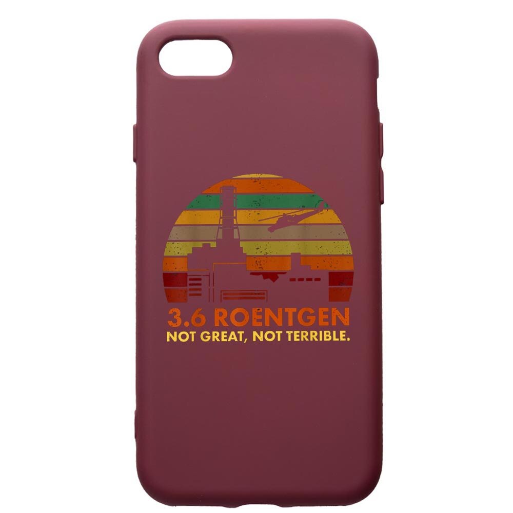 Husa Premium TPU compatibila cu Apple iPhone SE 2 / iPhone 8 / iPhone 7, Chernobyl, cu interiorul din material textil, protectie camera, Burgundy, PBR275