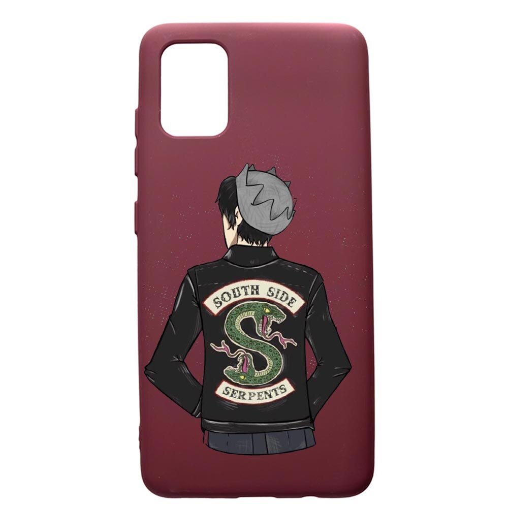 Husa Premium Silicon compatibila cu Samsung Galaxy S20 Plus, Riverdale - South Side Serpents, cu interiorul din material textil, protectie camera, Burgundy, PBR619