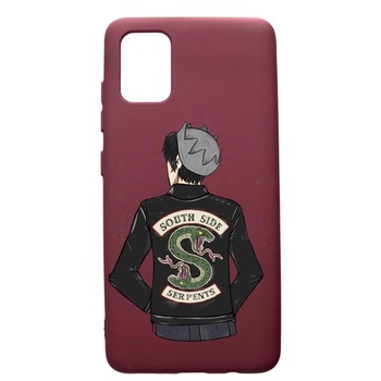 Husa Premium Silicon compatibila cu Samsung Galaxy S20 Plus, Riverdale - South Side Serpents, cu interiorul din material textil, protectie camera, Burgundy, PBR619 Husa Premium Silicon compatibila cu Samsung Galaxy S20 Plus, Riverdale - South Side Serpents, cu interiorul din material textil, protectie camera, Burgundy, PBR619