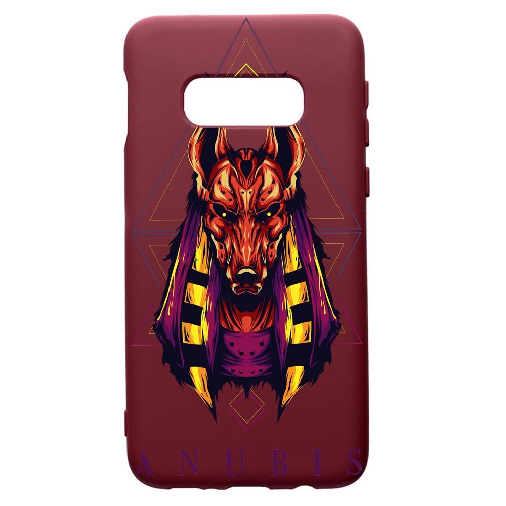 Husa Premium TPU compatibila cu Samsung Galaxy S10E, Anubis, cu interiorul din material textil, protectie camera, Burgundy, PBR286