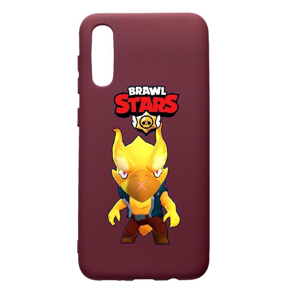 Husa Premium Silicon compatibila cu Samsung Galaxy A50, Brawl Stars Phoenix Crow, cu interiorul din material textil, protectie camera, Burgundy, PBR645