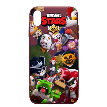 Husa Premium Silicon compatibila cu Samsung Galaxy A10, Brawl Stars, cu interiorul din material textil, protectie camera, Burgundy, PBR646 Husa Premium Silicon compatibila cu Samsung Galaxy A10, Brawl Stars, cu interiorul din material textil, protectie camera, Burgundy, PBR646