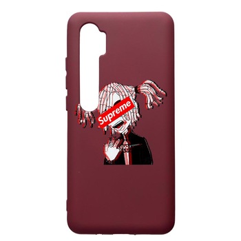 Husa Premium TPU compatibila cu Xioami Mi Note 10, Supreme, Pink Girl, cu interiorul din material textil, protectie camera, Burgundy, PBR269 Husa Premium TPU compatibila cu Xioami Mi Note 10, Supreme, Pink Girl, cu interiorul din material textil, protectie camera, Burgundy, PBR269