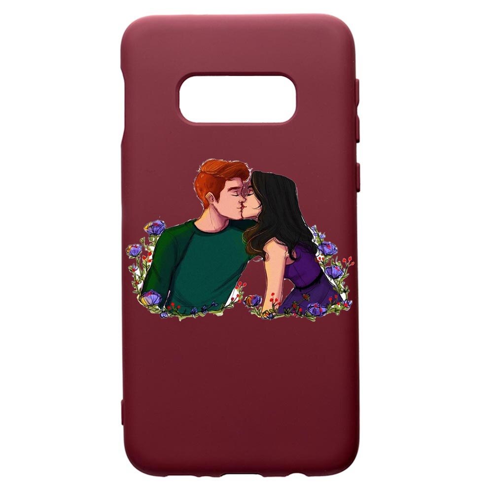 Husa Premium Silicon compatibila cu Samsung Galaxy S8, Riverdale Love, cu interiorul din material textil, protectie camera, Burgundy, PBR622