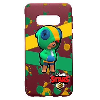 Husa Premium Silicon compatibila cu Samsung Galaxy S10E, Brawl Stars Leon, cu interiorul din material textil, protectie camera, Burgundy, PBR647 Husa Premium Silicon compatibila cu Samsung Galaxy S10E, Brawl Stars Leon, cu interiorul din material textil, protectie camera, Burgundy, PBR647