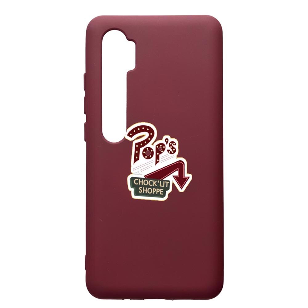 Husa Premium Silicon compatibila cu Xioami Mi Note 10, Riverdale, cu interiorul din material textil, protectie camera, Burgundy, PBR610