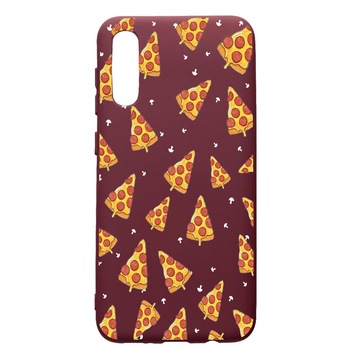 Husa Premium Silicon compatibila cu Samsung Galaxy A50, Pizza, cu interiorul din material textil, protectie camera, Burgundy, PBR665 Husa Premium Silicon compatibila cu Samsung Galaxy A50, Pizza, cu interiorul din material textil, protectie camera, Burgundy, PBR665
