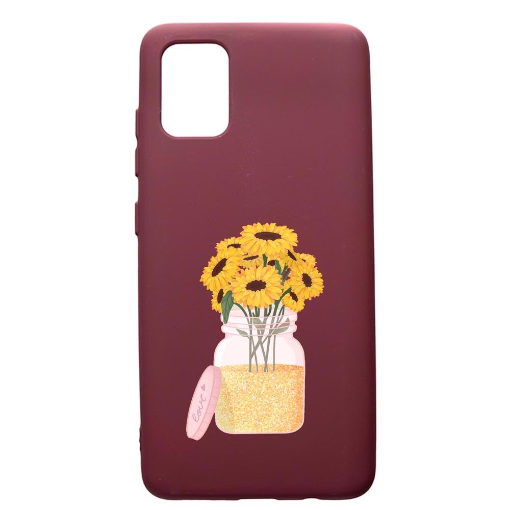 Husa Premium Silicon compatibila cu Samsung Galaxy S20 Plus, SunFlower, cu interiorul din material textil, protectie camera, Burgundy, PBR639