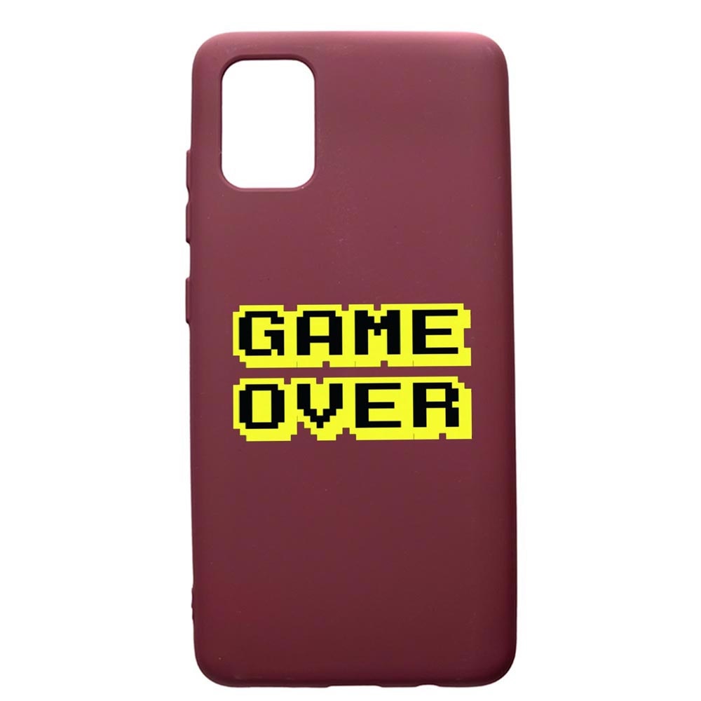 Husa Premium Silicon compatibila cu Samsung Galaxy S20 Plus, Game Over, cu interiorul din material textil, protectie camera, Burgundy, PBR671