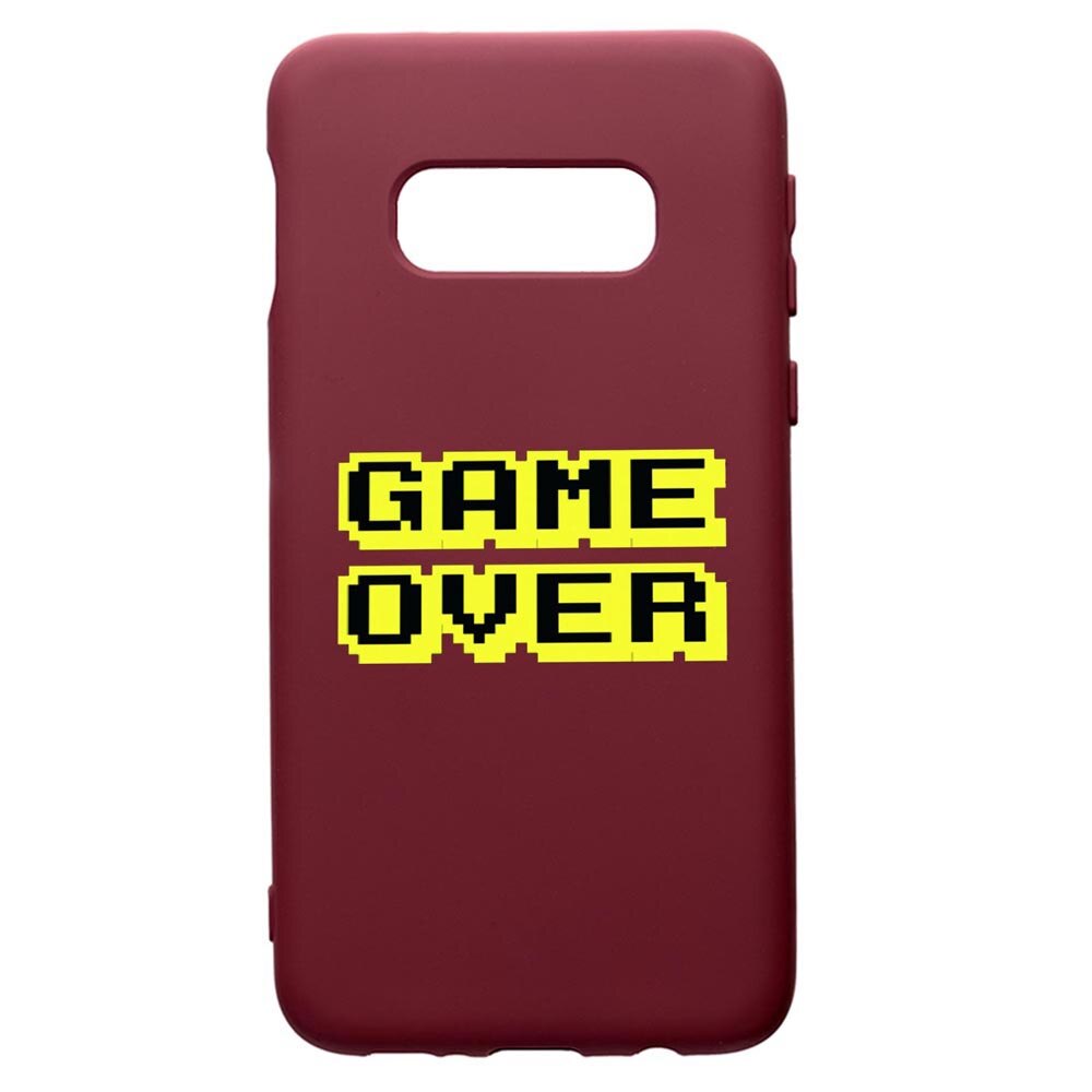 Husa Premium Silicon compatibila cu Samsung Galaxy S8, Game Over, cu interiorul din material textil, protectie camera, Burgundy, PBR671
