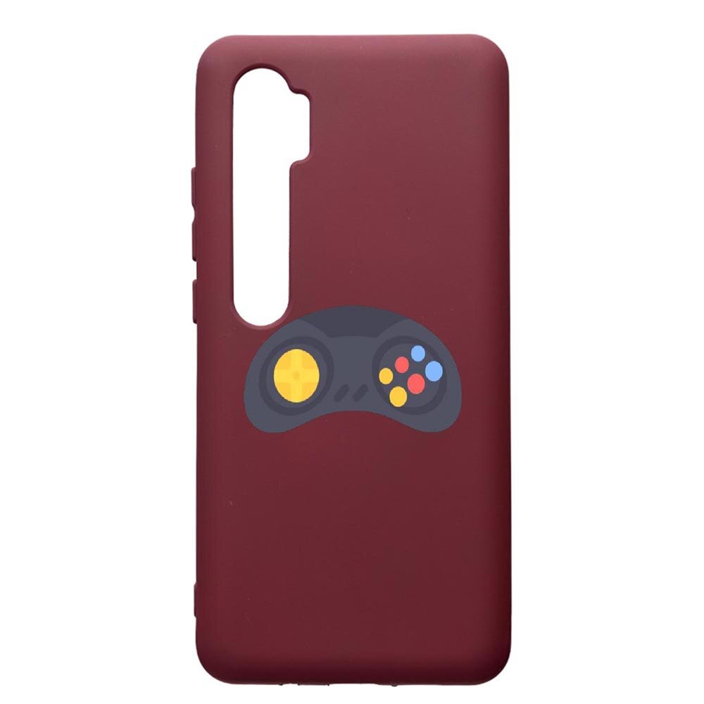 Husa Premium Silicon compatibila cu Xioami Mi Note 10, Gamer - Xbox, cu interiorul din material textil, protectie camera, Burgundy, PBR672