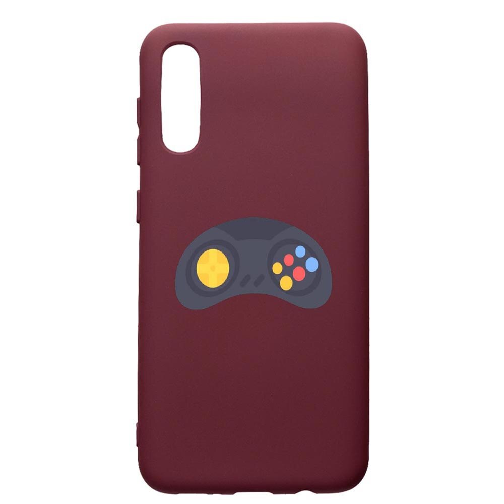 Husa Premium Silicon compatibila cu Huawei Y6 2019, Gamer - Xbox, cu interiorul din material textil, protectie camera, Burgundy, PBR672