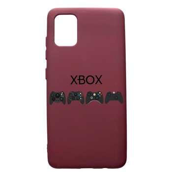 Husa Premium Silicon compatibila cu Samsung Galaxy A51, Gamer - Xbox, cu interiorul din material textil, protectie camera, Burgundy, PBR674 Husa Premium Silicon compatibila cu Samsung Galaxy A51, Gamer - Xbox, cu interiorul din material textil, protectie camera, Burgundy, PBR674