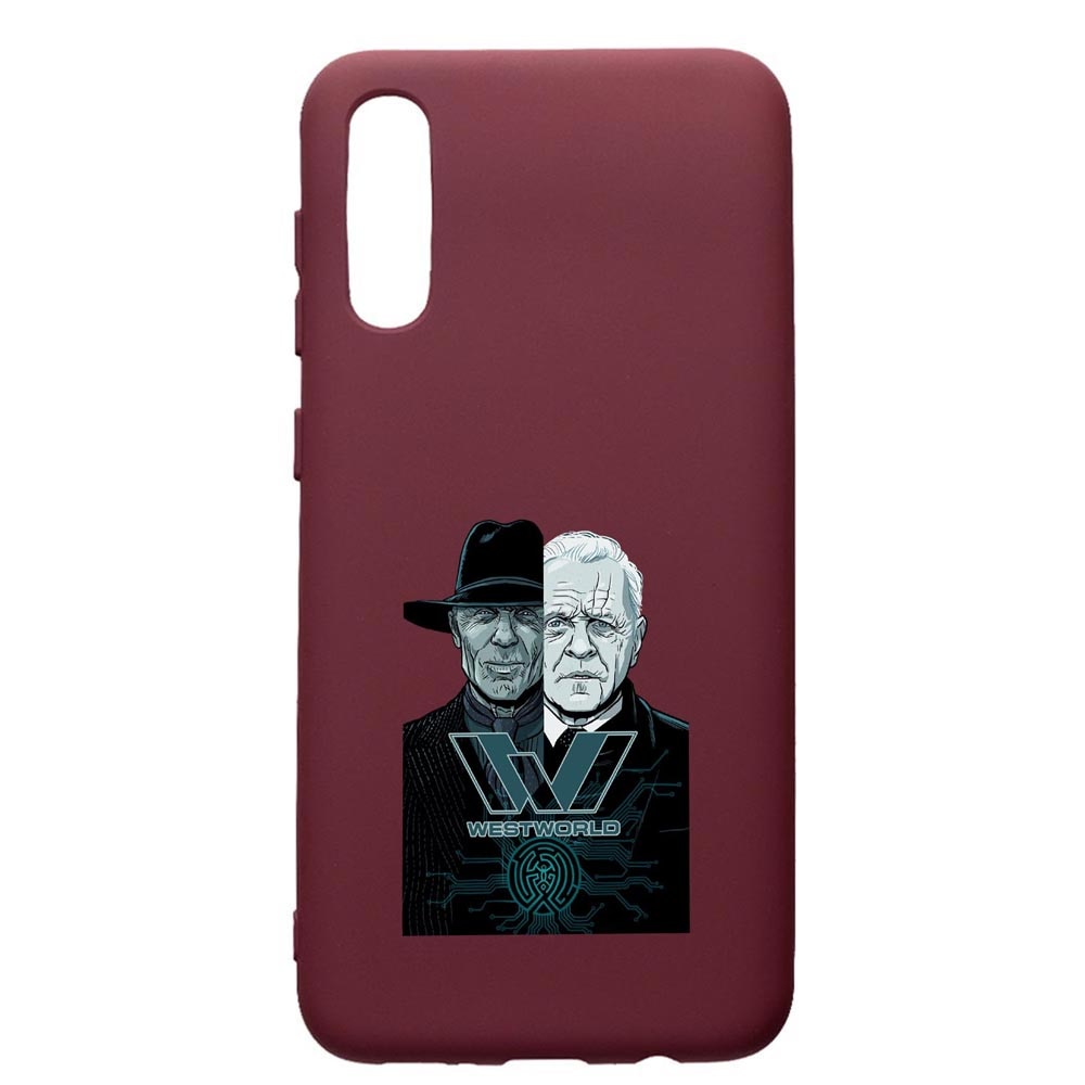 Husa Premium Silicon compatibila cu Samsung Galaxy A30S, Westworld, Movie, cu interiorul din material textil, protectie camera, Burgundy, PBR678