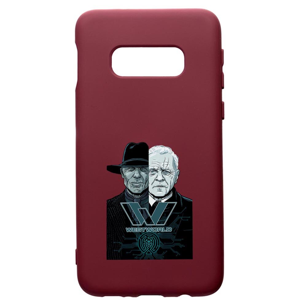 Husa Premium Silicon compatibila cu Samsung Galaxy S10E, Westworld, Movie, cu interiorul din material textil, protectie camera, Burgundy, PBR678