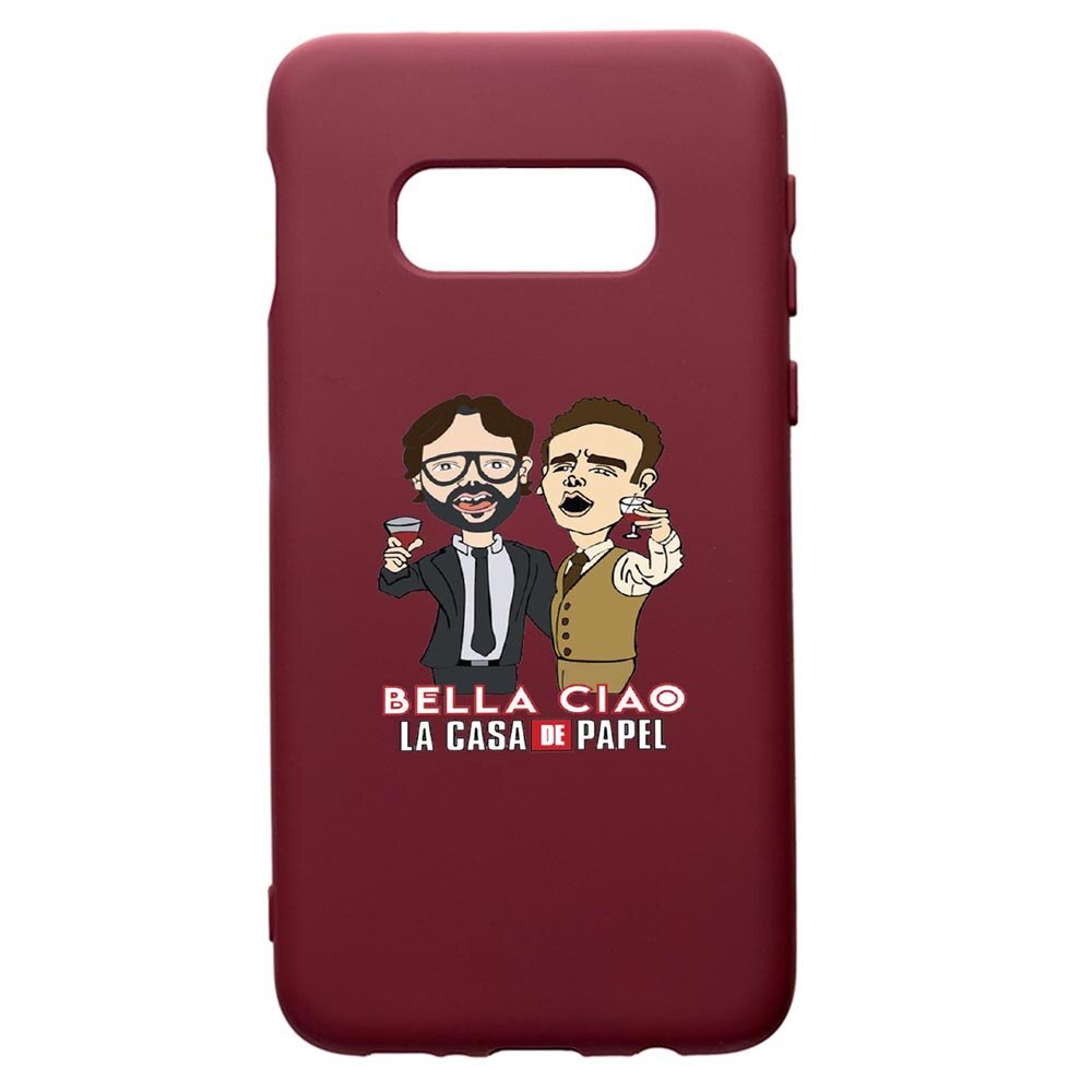 Husa Premium Silicon compatibila cu Samsung Galaxy S8, La Casa De Papel - Berlin - Profesor, cu interiorul din material textil, protectie camera, Burgundy, PBR711
