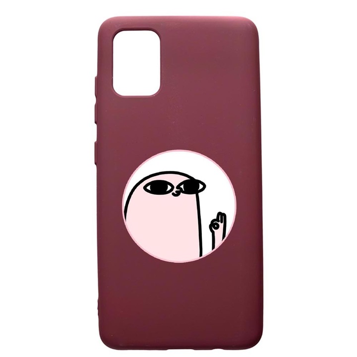 Премиум силиконов калъф, съвместим с Apple iPhone 11 Pro Max, Meme, с текстилен интериор, защита на камерата, бордо, PBR658