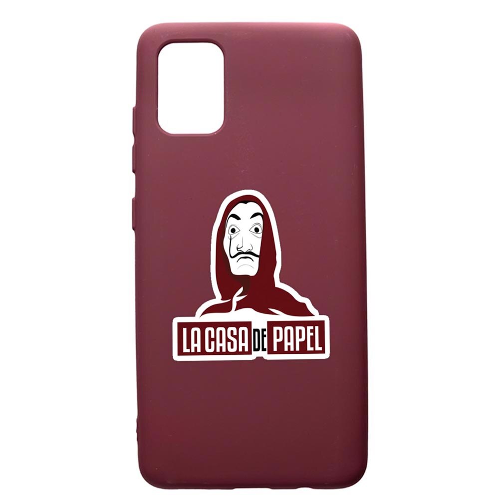 Husa Premium Silicon compatibila cu Samsung Galaxy S20 Plus, La Casa De Papel, cu interiorul din material textil, protectie camera, Burgundy, PBR719