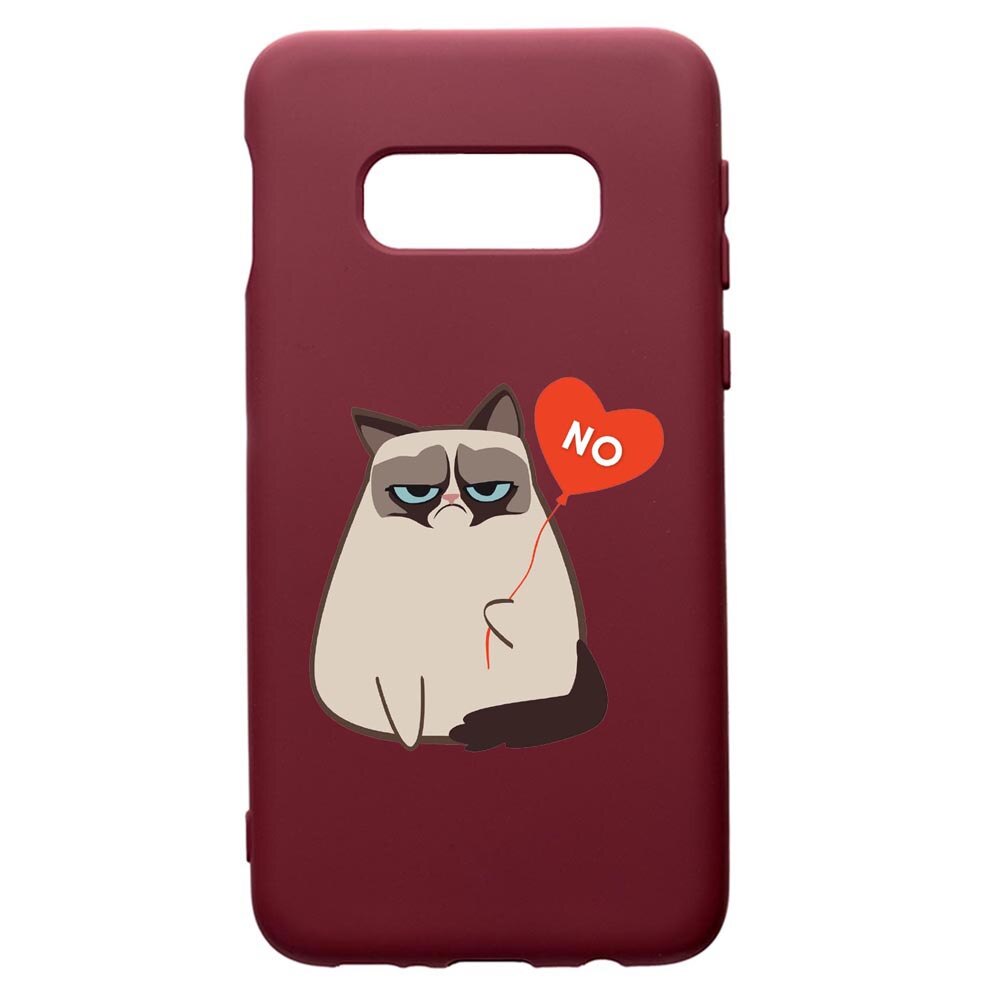 Husa Premium Silicon compatibila cu Samsung Galaxy S10E, Meme - Gumpy, cu interiorul din material textil, protectie camera, Burgundy, PBR657