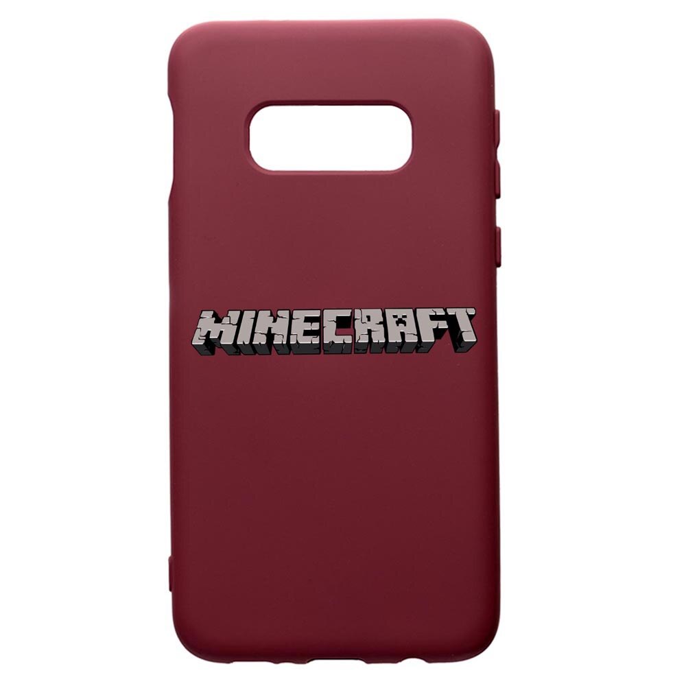 Husa Premium Silicon compatibila cu Samsung Galaxy S10E, Minecraft, cu interiorul din material textil, protectie camera, Burgundy, PBR729