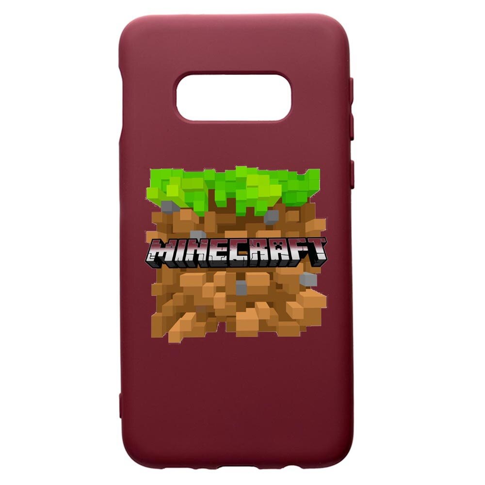 Husa Premium Silicon compatibila cu Samsung Galaxy S8, Minecraft, cu interiorul din material textil, protectie camera, Burgundy, PBR726