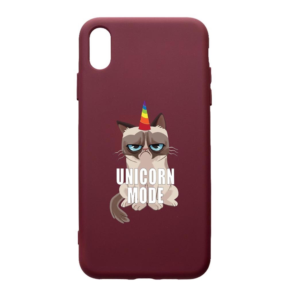 Husa Premium Silicon compatibila cu Samsung Galaxy A10, Meme - Gumpy Unicorn Mode, cu interiorul din material textil, protectie camera, Burgundy, PBR654