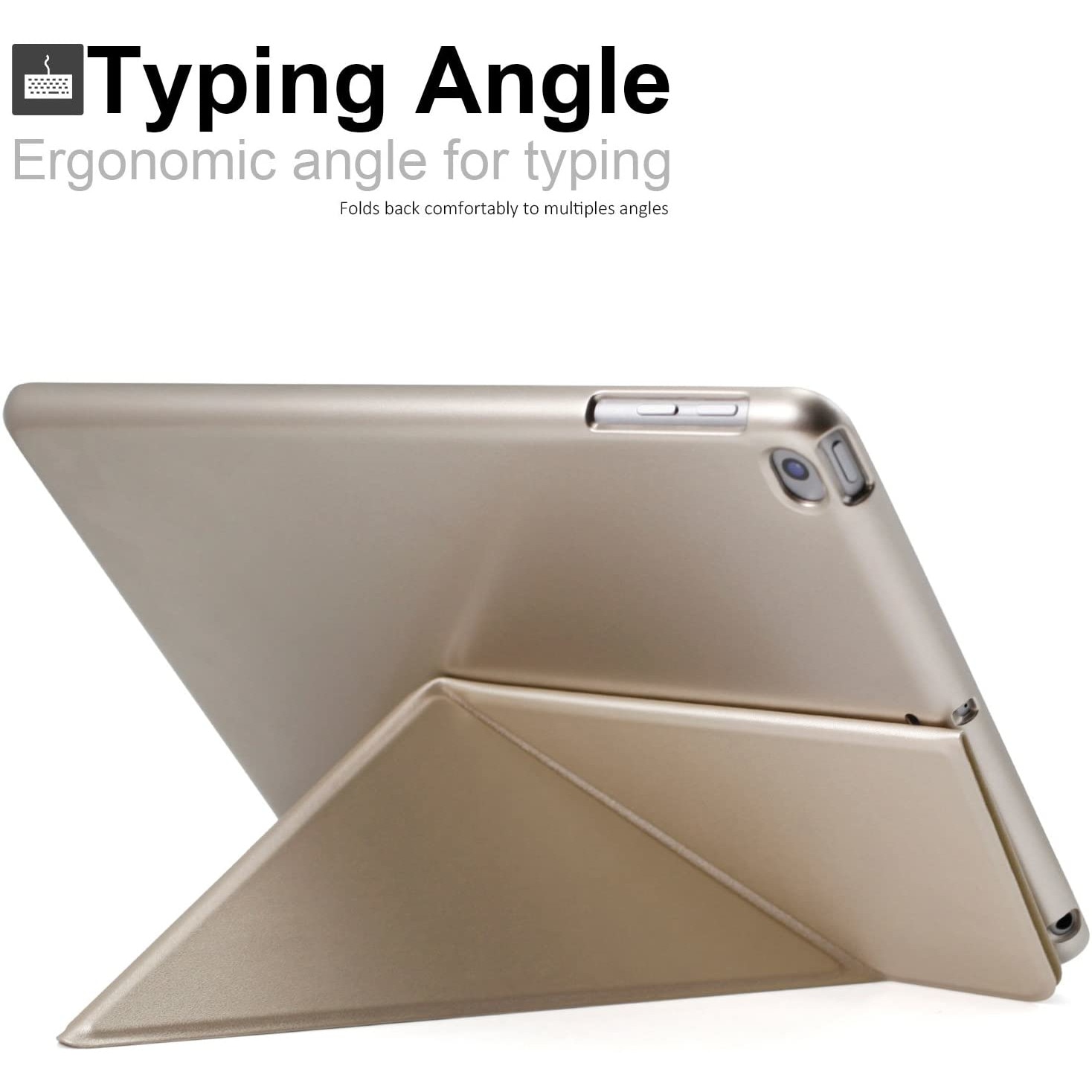 Husa origami pentru iPad 9.7 2018, KHOMO, Auriu