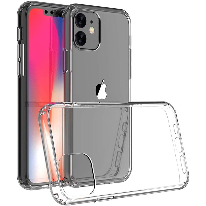 Калъф за телефон, Hybrid Clear, Съвместим с iPhone 11, 6,1 инча, Прозрачен