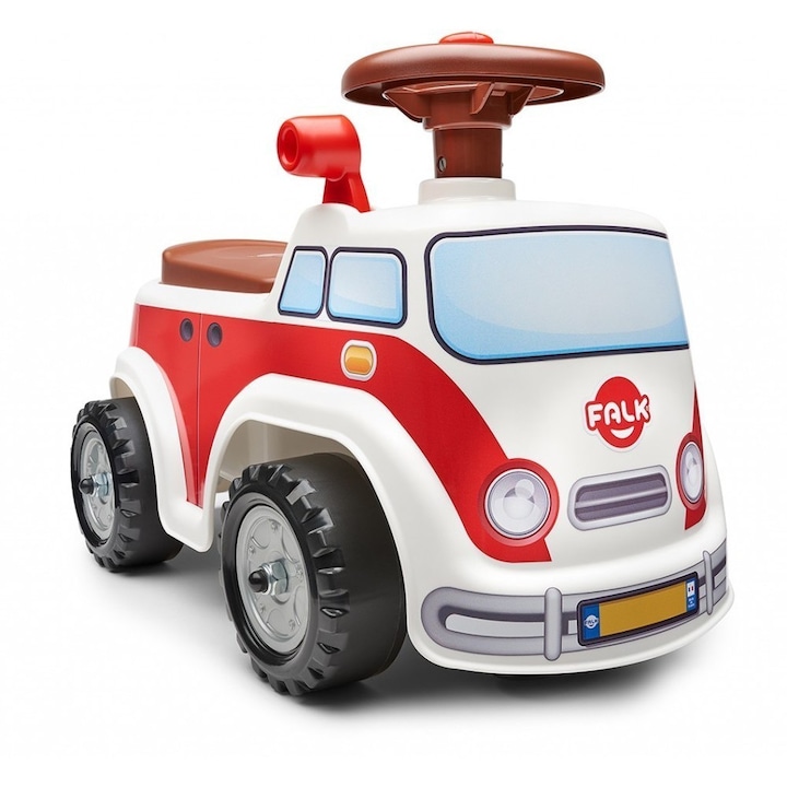 Играчка Falk, Детски камион без педали, отваряща се седалка и волан с клаксон, миниван винтидж