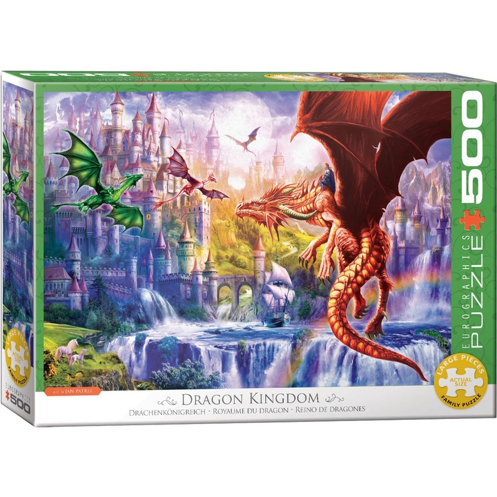 Пъзел Eurographics - Dragon Kingdom, 500 части XXL (6500-5362)