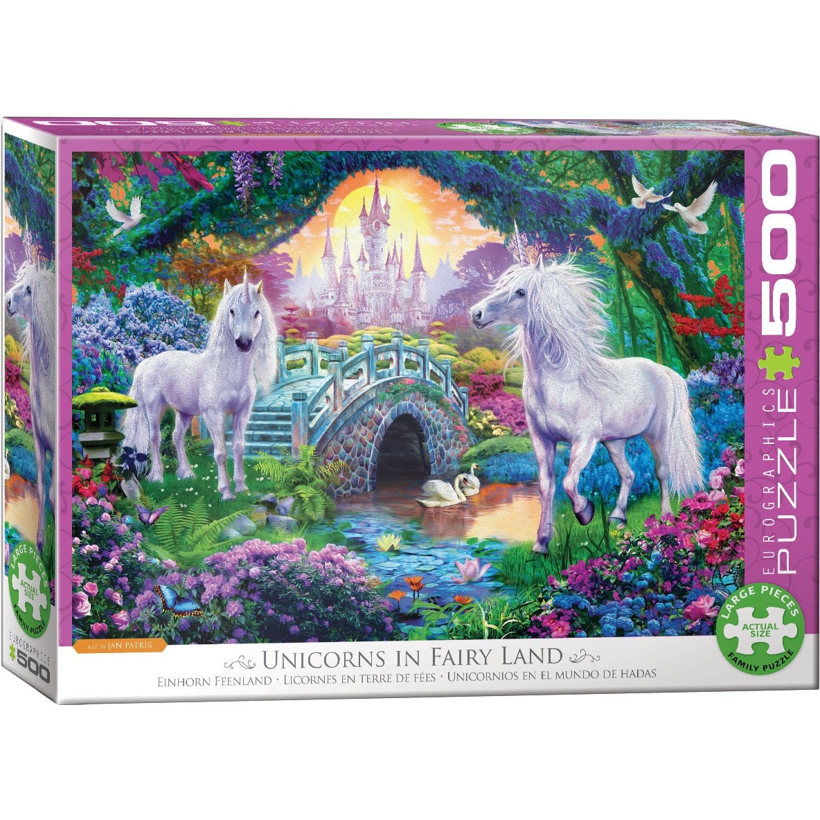Puzzle Eurographics - Unicorn Fairy Land, 500 piese XXL (6500-5363)