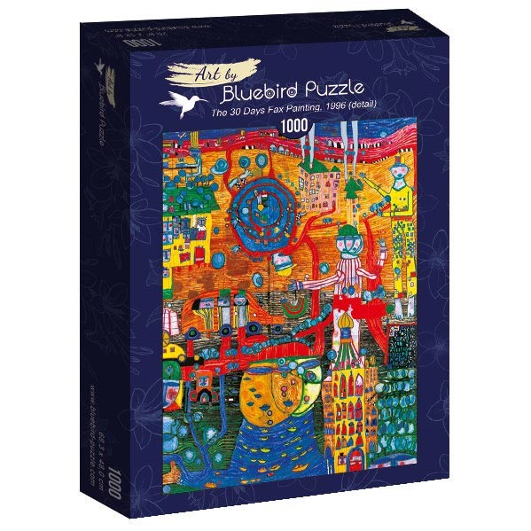 Puzzle Bluebird - Friedensreich Hundertwasser: The 30 Days Fax Painting, 1996, 1.000 piese (60064)
