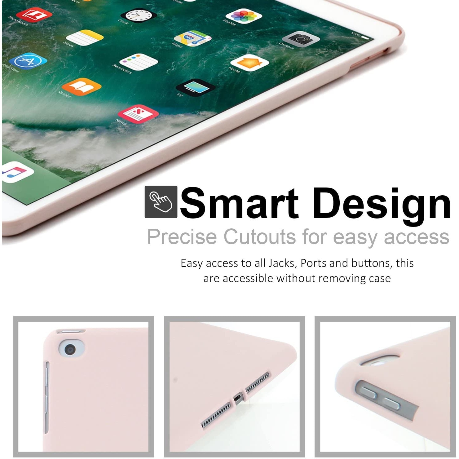 Husa pentru iPad 9.7 2018, KHOMO, Roz pal