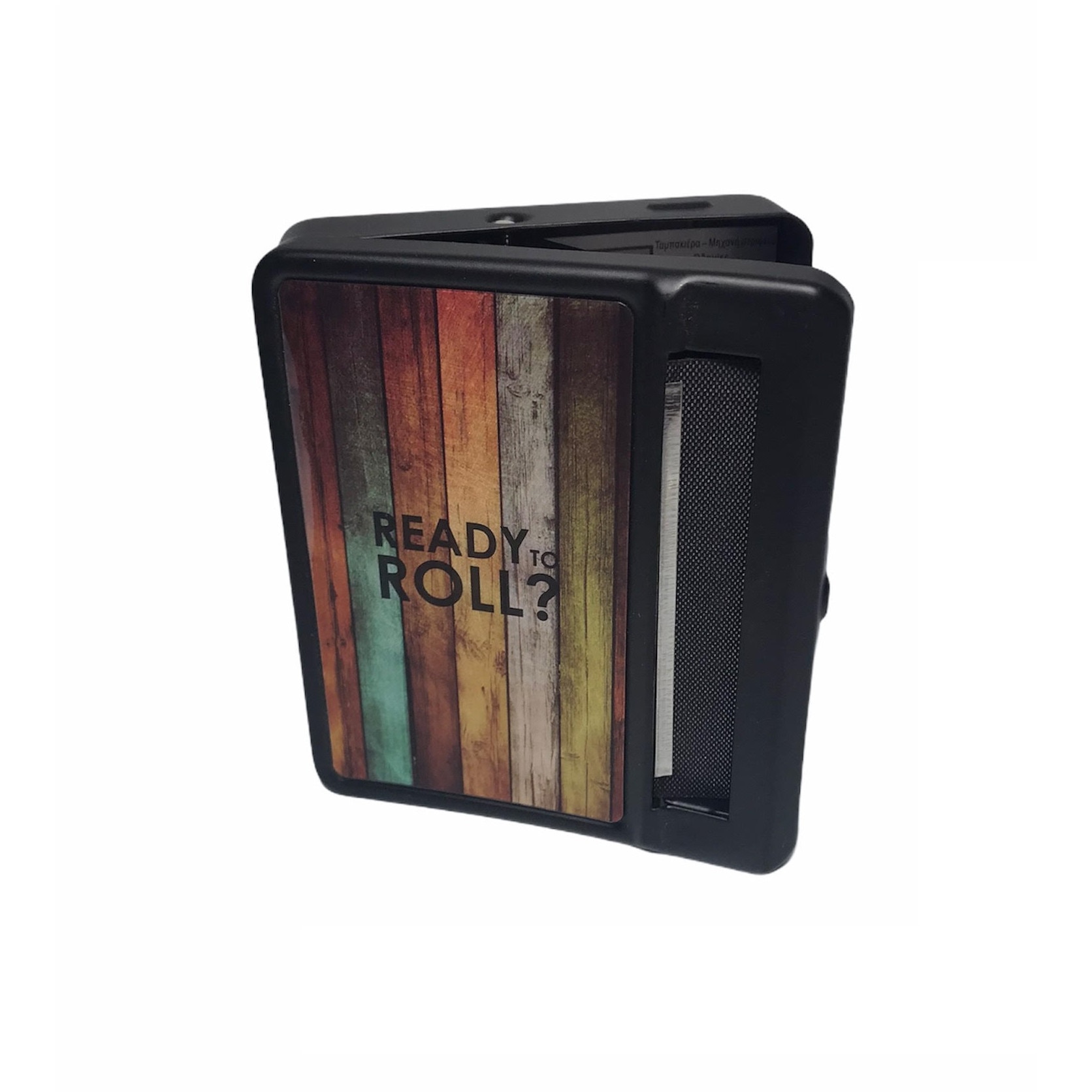 Tabachera metalica Angel cu rolling pentru rulat tigarete prevazuta cu spatiu pentru depozitare tutun, filtre si foite, black premium tobacco Ready to Roll