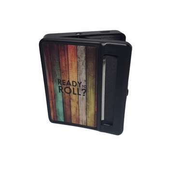 Tabachera metalica Angel cu rolling pentru rulat tigarete prevazuta cu spatiu pentru depozitare tutun, filtre si foite, black premium tobacco Ready to Roll Tabachera metalica Angel cu rolling pentru rulat tigarete prevazuta cu spatiu pentru depozitare tutun, filtre si foite, black premium tobacco Ready to Roll