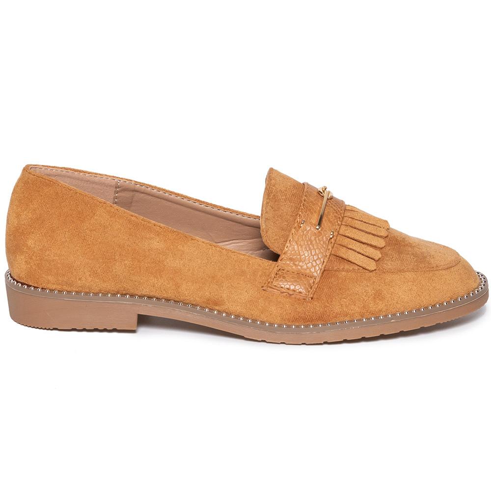 Pantofi dama Foue cu franjuri, Maro, Maro