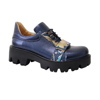 Pantofi Dama cu Siret Miruna, Mateo Shoes, Talpa Groasa, Albastru Pantofi Dama cu Siret Miruna, Mateo Shoes, Talpa Groasa, Albastru