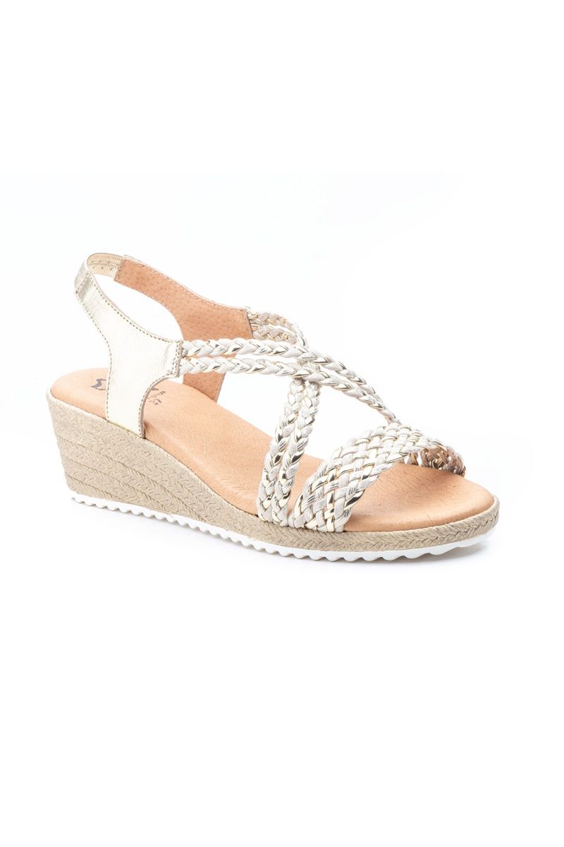 Sandale Dama curele impletite Jam, Auriu