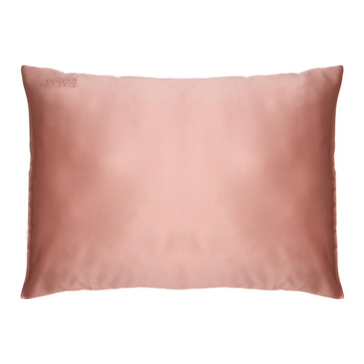 Fata de perna din matase naturala mulberry 22 momme En Privé, 50x70 cm, Rose Gold