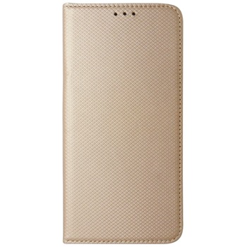 Husa tip carte cu stand Smart Magnet aurie pentru Motorola Moto G9 Play, E7 Plus Husa tip carte cu stand Smart Magnet aurie pentru Motorola Moto G9 Play, E7 Plus