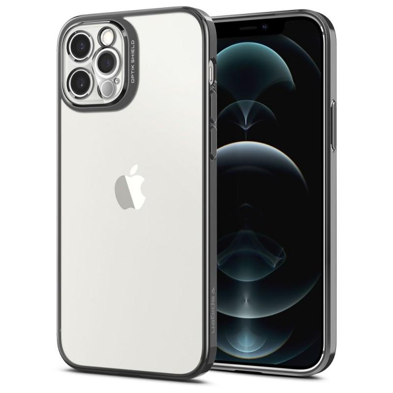 Carcasa Spigen Optik Crystal compatibila cu iPhone 12 Pro Chrome Grey