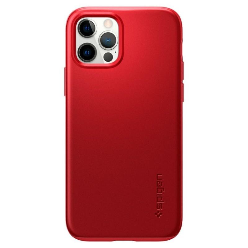 Husa slim Spigen Thin Fit compatibila cu iPhone 12/12 Pro Red