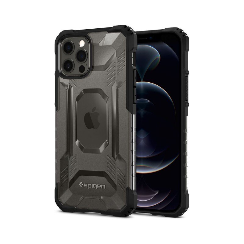 Husa Premium Spigen Nitro Force Compatibila Cu iPhone 12 Pro Max, Fumuriu