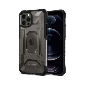 Husa Premium Spigen Nitro Force Compatibila Cu iPhone 12 Pro Max, Fumuriu Husa Premium Spigen Nitro Force Compatibila Cu iPhone 12 Pro Max, Fumuriu