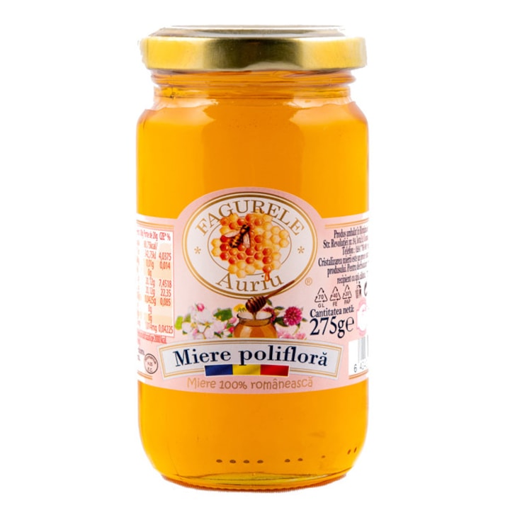 Miere poliflora 275g, Fagurele Auriu, tratarea afectiunilor sistemului nervos, insomniilor, oboselii si stresului