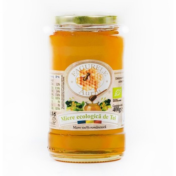 Miere ECO tei Fagurele Auriu 400 g Miere ECO tei Fagurele Auriu 400 g