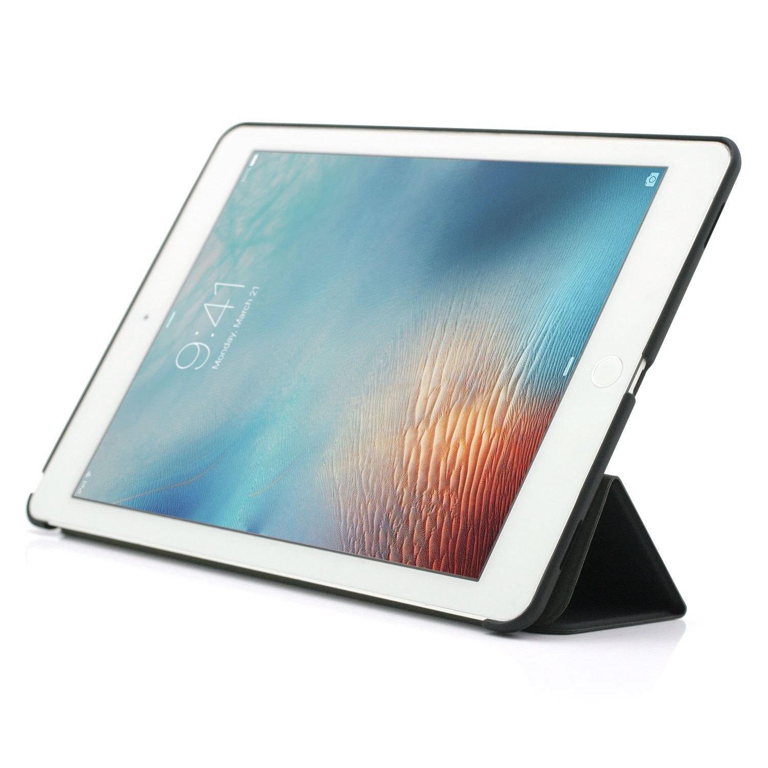 Husa de protectie Khomo, Pentru iPad Pro 9.7, Piele, Negru