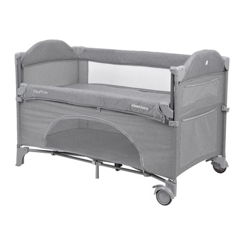 Patut pliabil KikkaBoo Milky Way Grey 125x65 cm cu laterala culisanta Patut pliabil KikkaBoo Milky Way Grey 125x65 cm cu laterala culisanta